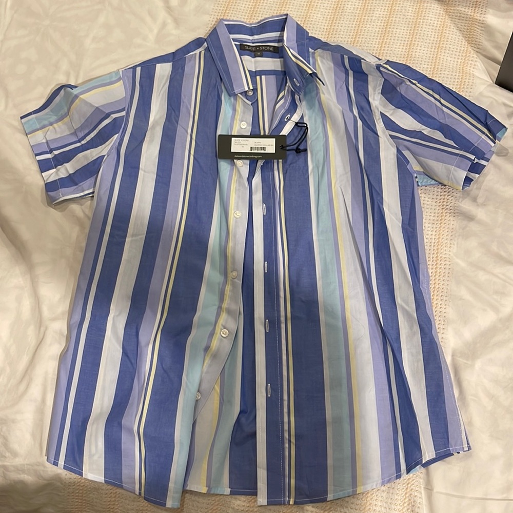 Slate & Stone - 100% Cotton, Short Sleeve Button Down Shirt Size M